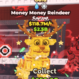 Buy Money Money Reindeer Gold⚡️2 Traits ⚡️118.7M/S 25-49 M/s - Steal a Brainrot