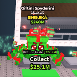 Buy x2 Giftini Spyderini | 999.9k/s | (G14) 0-24 M/s - Steal a Brainrot